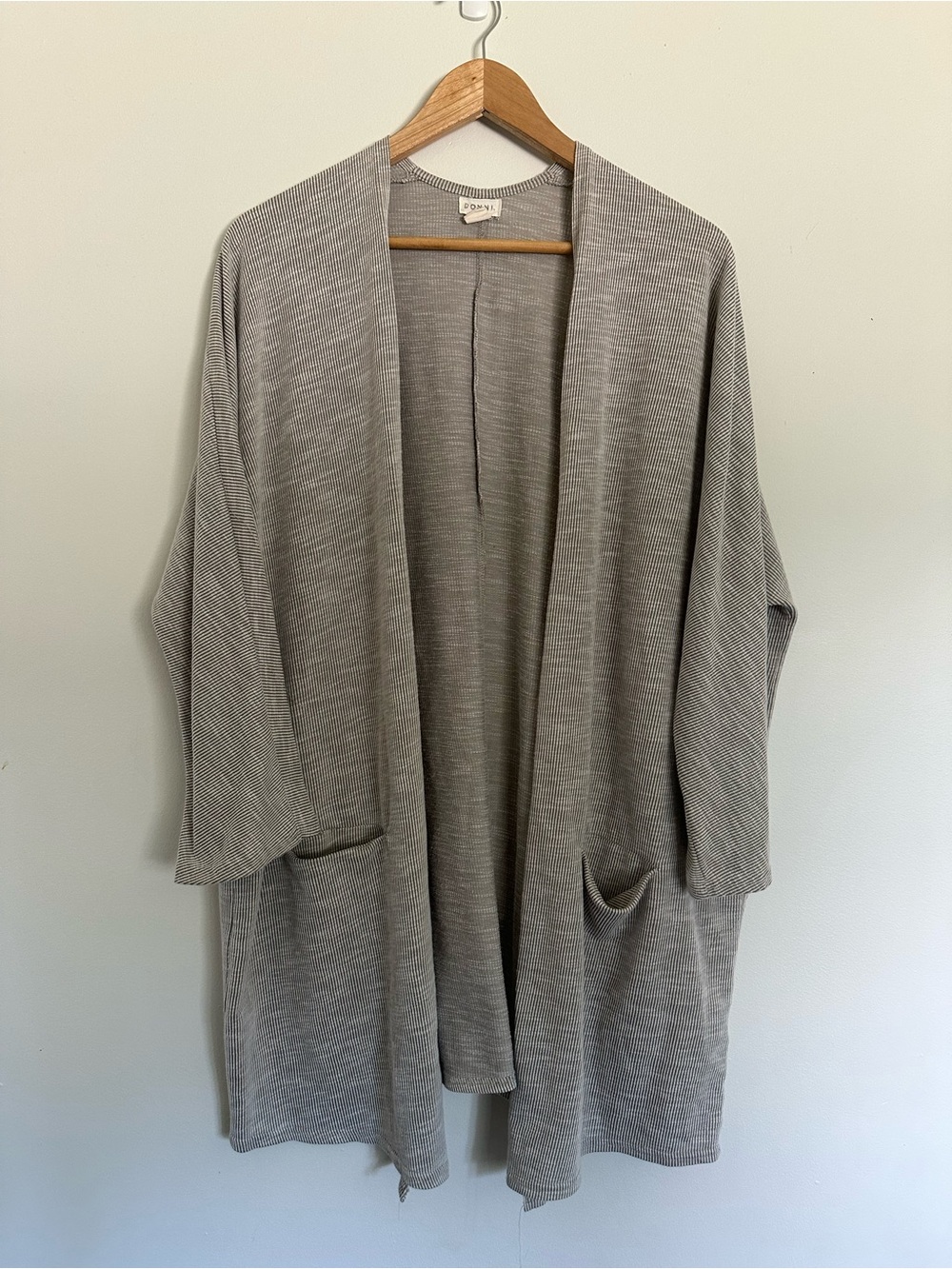 DONNI. Anthropologie Light Gray Open-Front Women's Cardigan One Size Fits Most